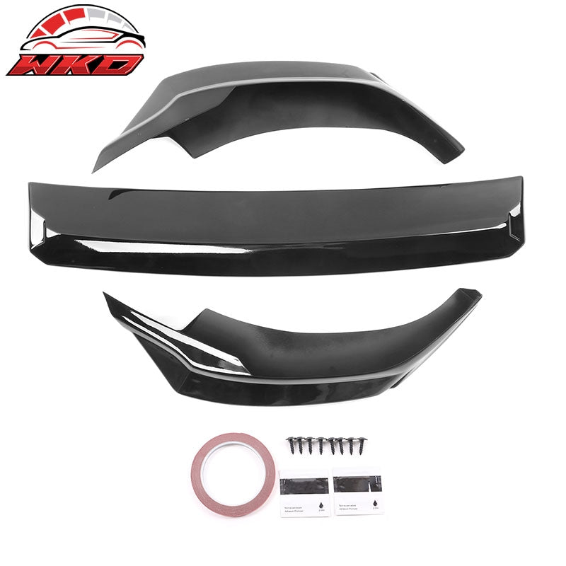 Fits 21-23 Ford Mustang Mach-E Gloss Black Front Bumper Lip Spoiler Splitter 3PC