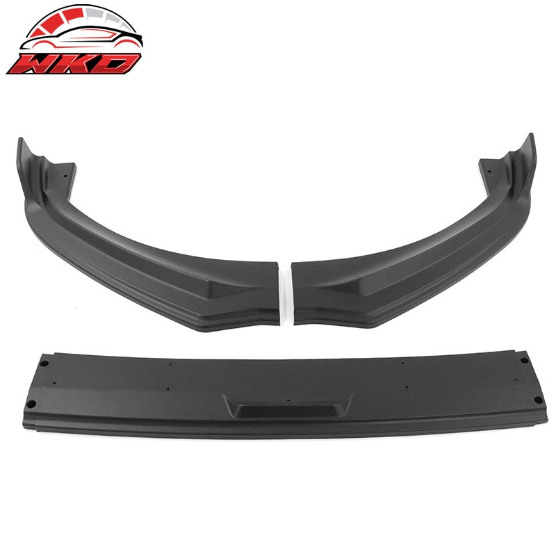 Fits 21-26 Ford Mustang Mach-E IKON Style 3PCS Front Bumper Lip PP Matte Black