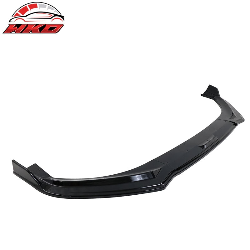 Fits 21-26 Ford Mustang Mach-E IKON Style Gloss Black Front Bumper Lip PP 3PCS