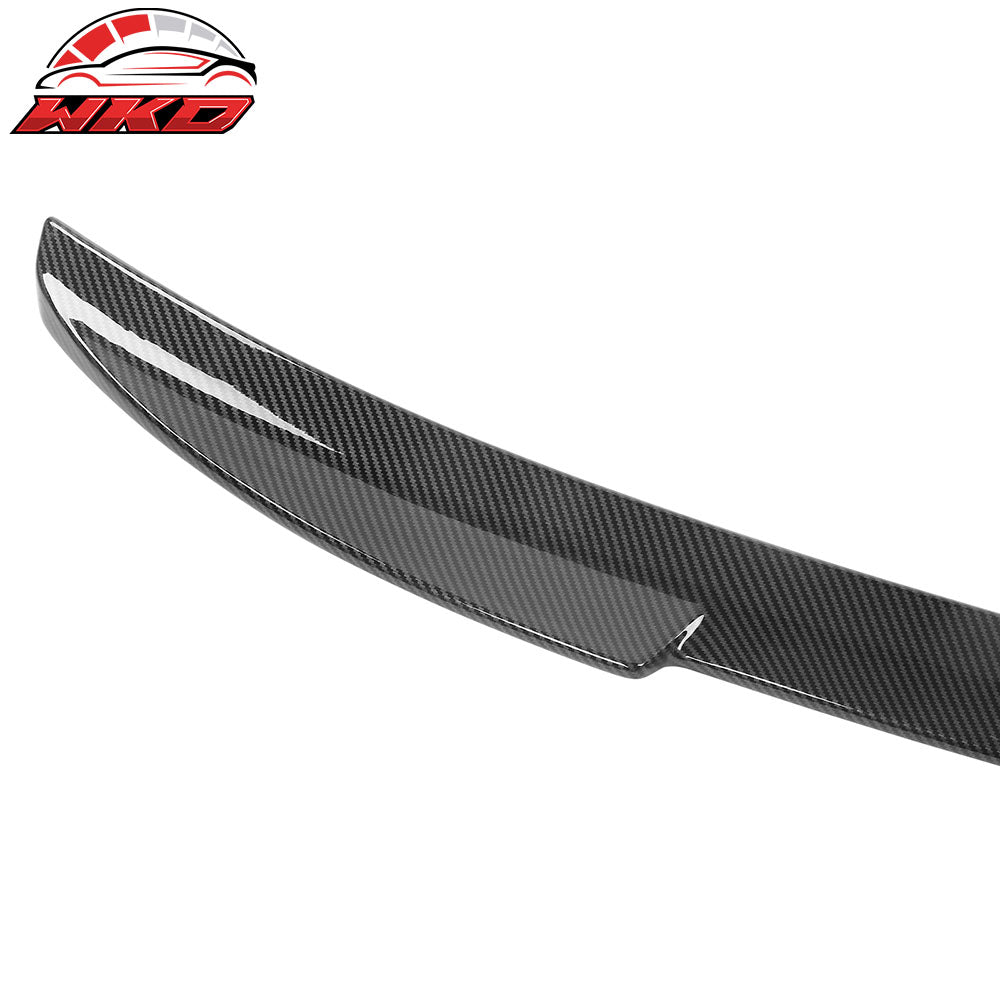 Fits 21-25 Ford Mustang Mach-E 4DR IKON Carbon Fiber Print MID Trunk Spoiler ABS
