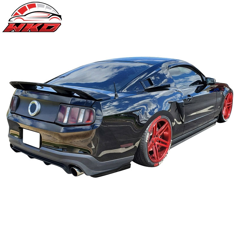Fit 10-14 Ford Mustang LS Style Rear Bumper Aprons PP Gloss Black
