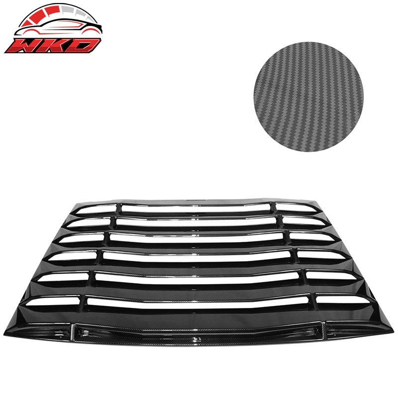 Fits 05-14 Ford Mustang Carbon Fiber Print Rear Window Louvers Vent IKON Style