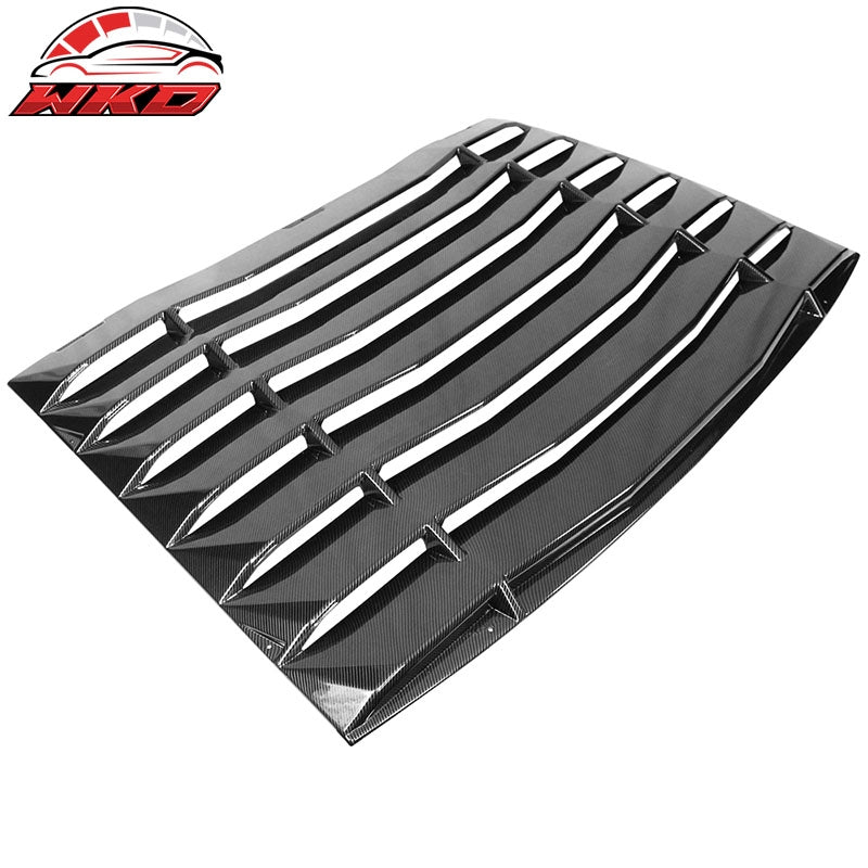 Fits 05-14 Ford Mustang Carbon Fiber Print Rear Window Louvers Vent IKON Style
