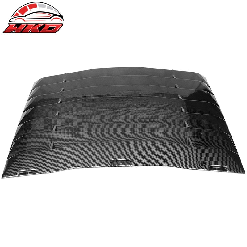 Fits 05-14 Ford Mustang Carbon Fiber Print Rear Window Louvers Vent IKON Style