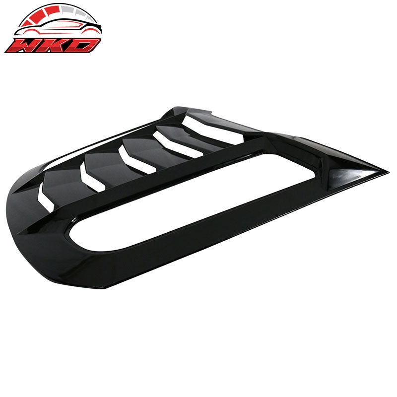 Fits 15-24 Ford Mustang IKON V2 Style Rear Window Louver Sun Shade Gloss Black