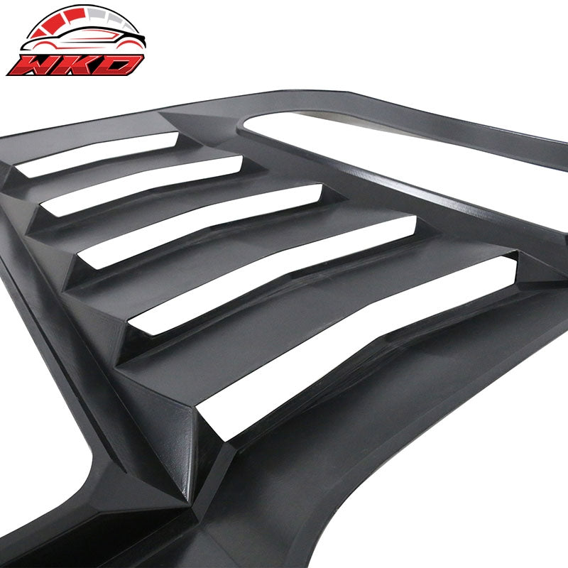 Fits 15-24 Ford Mustang IKON V2 Style Rear Window Louver Sun Shade Gloss Black