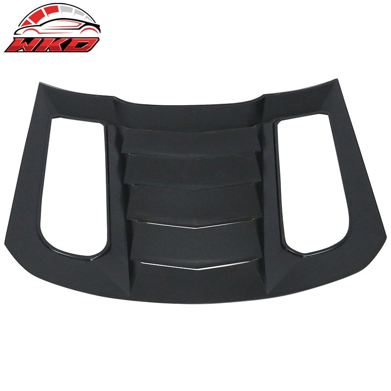 Fits 15-24 Ford Mustang IKON V2 Style Rear Window Louver Sun Shade Gloss Black