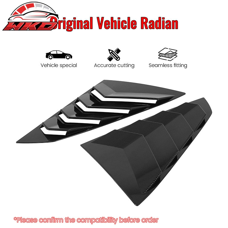 Fits 24-26 Ford Mustang S650 Coupe Side Window Louvers Scoop Carbon Fiber Print