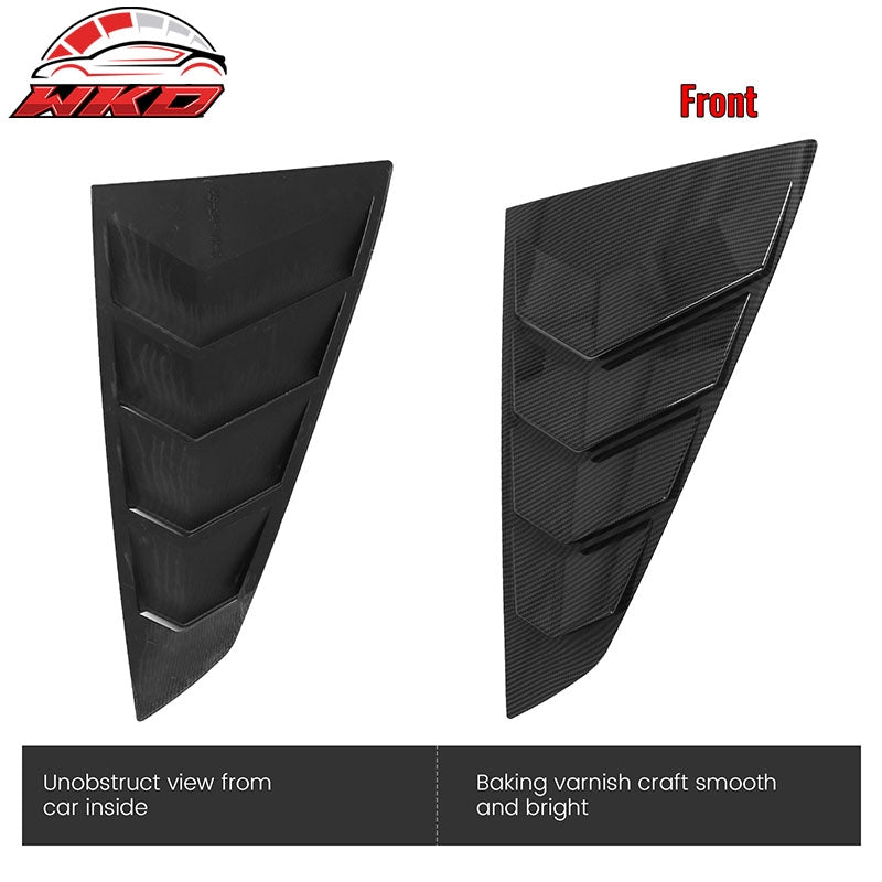 Fits 24-26 Ford Mustang S650 Coupe Side Window Louvers Scoop Carbon Fiber Print