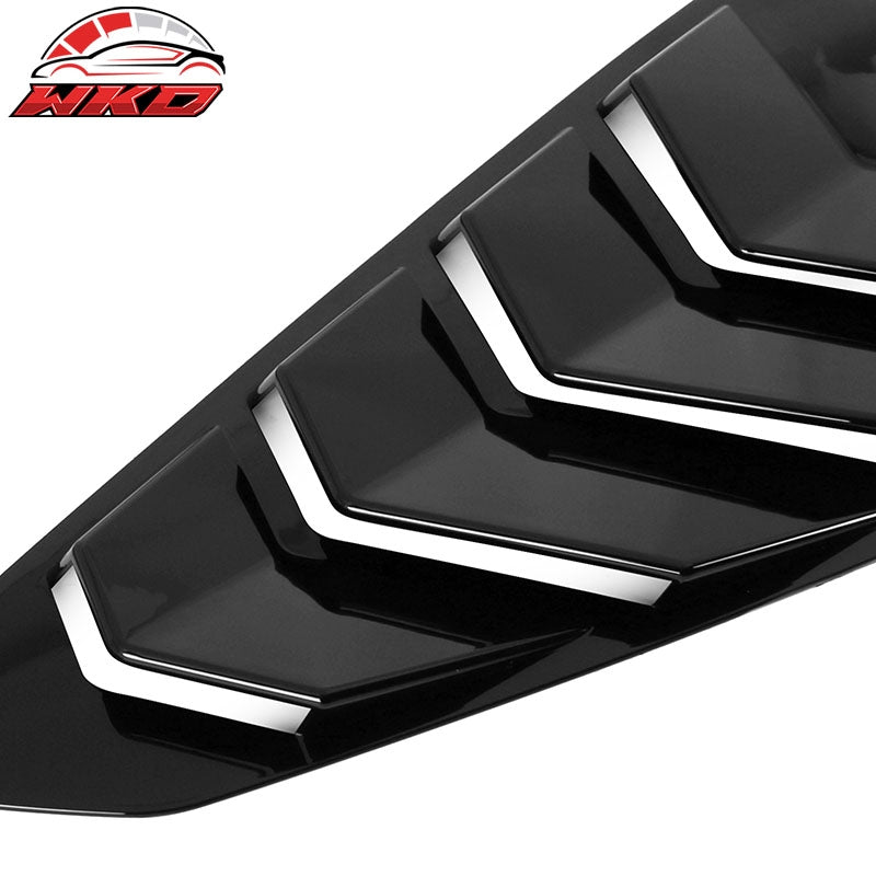 Fits 24-26 Ford Mustang S650 Coupe Side Window Louvers Scoop Vent Gloss Black