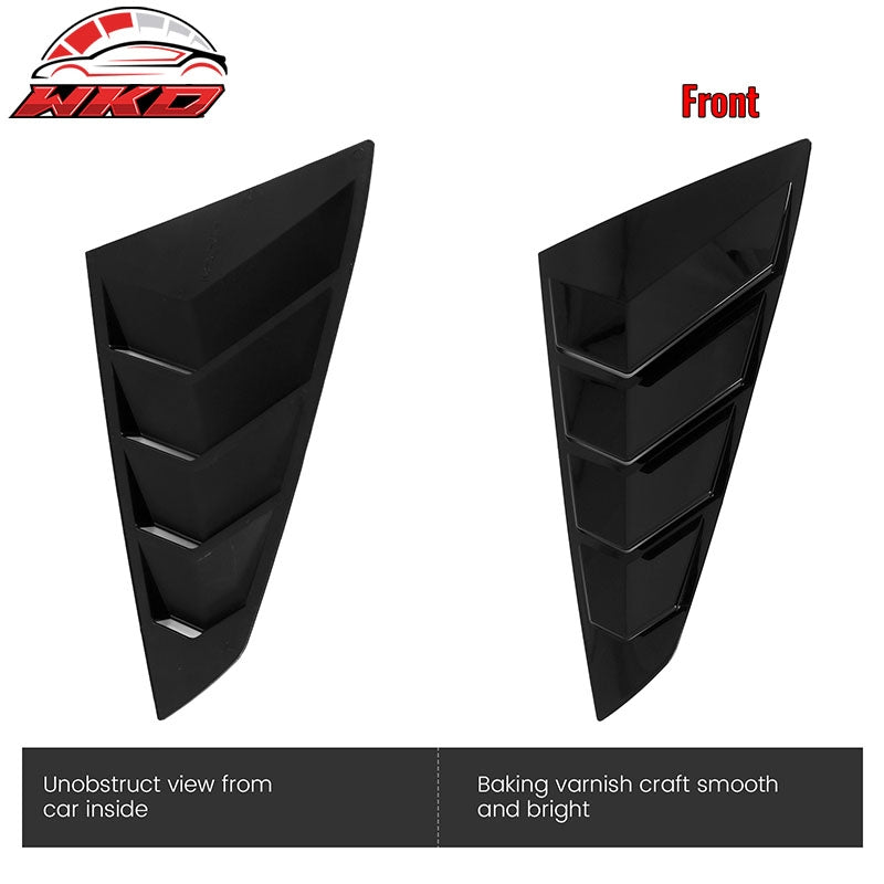 Fits 24-26 Ford Mustang S650 Coupe Side Window Louvers Scoop Vent Gloss Black