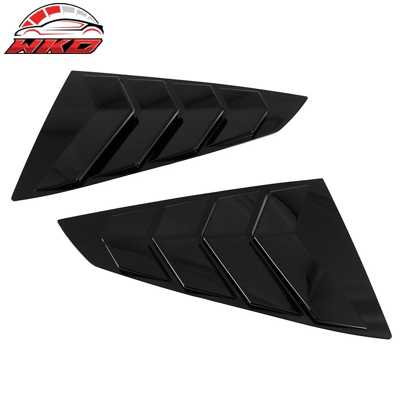 Fits 24-26 Ford Mustang S650 Coupe Side Window Louvers Scoop Vent Gloss Black