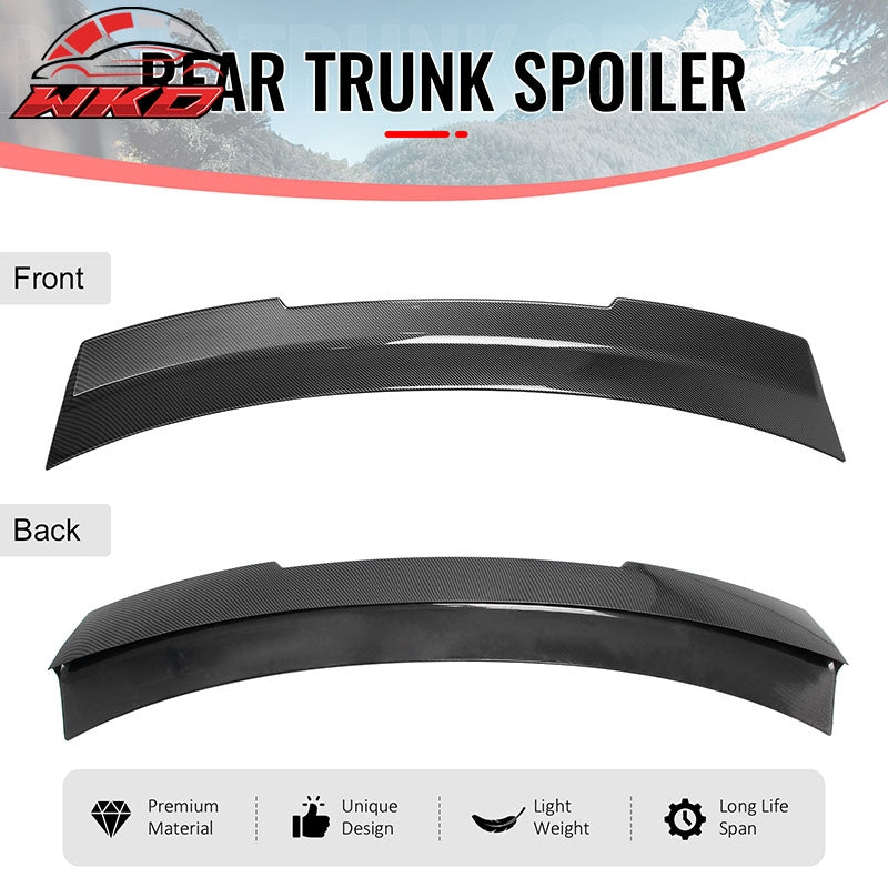 For 24-26 Ford Mustang SK Style Duckbill Trunk Spoiler Carbon Fiber Print ABS