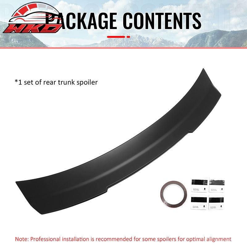 For 24-26 Ford Mustang SK Style Duckbill Trunk Spoiler Matte Black Rear Wing ABS