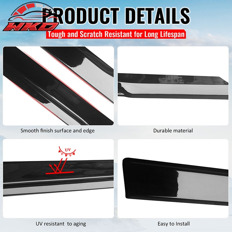 Fits 24-26 Ford Mustang IKON Style Gloss Black Side Skirts Diffuser Add on