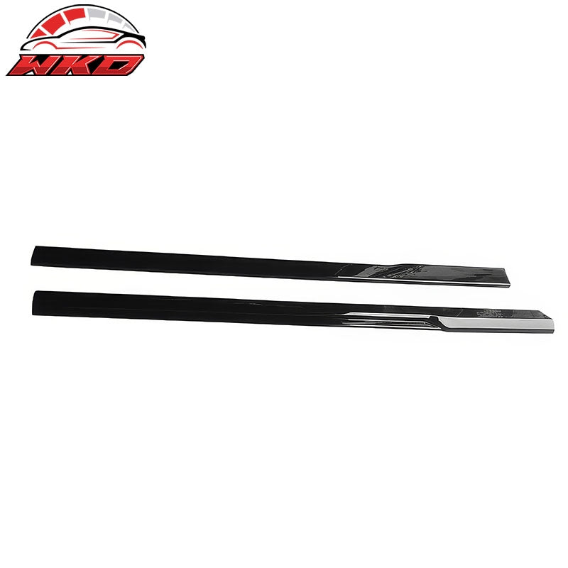 Fits 24-26 Ford Mustang IKON Style Gloss Black Side Skirts Diffuser Add on