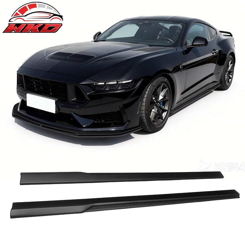 Wholesale 24-26 Ford Mustang IKON Style Matte Black Side Skirts Extension Lip Add on