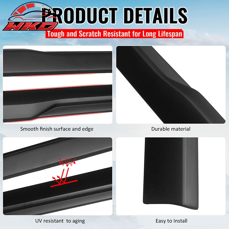 Fits 24-26 Ford Mustang IKON Style Matte Black Side Skirts Extension Lip Add on
