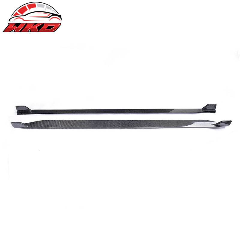 Fits 15-23 Ford Mustang S550 Coupe JC Style 2PCS Side Skirts Matte Carbon Fiber