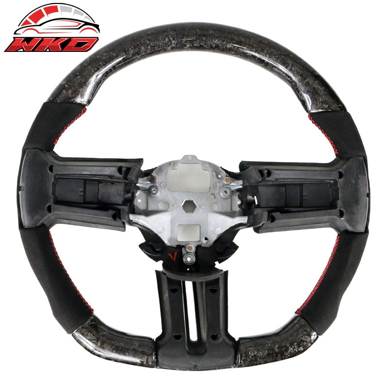 Wholesale 10-14 Mustang Steering Wheel Forged Carbon Fiber Alcantara Synthetic Suede - Wikond Auto