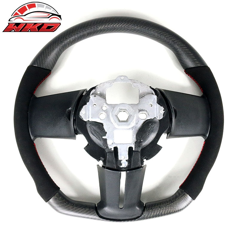 Fits 10-14 Mustang Steering Wheel Red Stitch Matte Carbon Fiber
