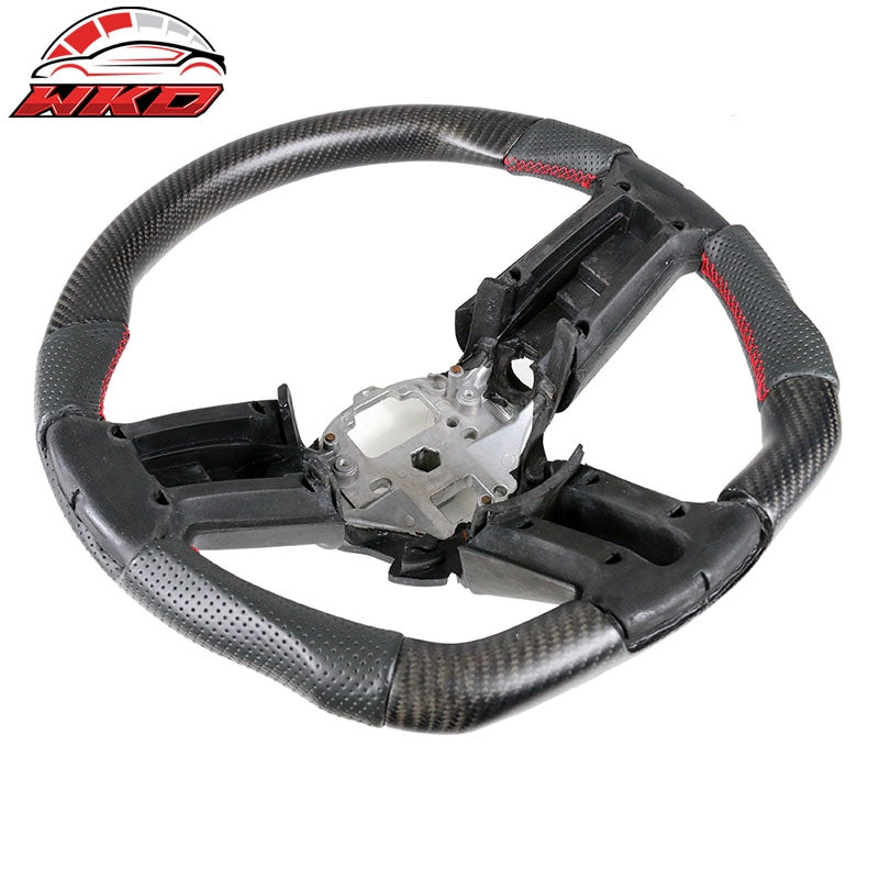 Fits 10-14 Ford Mustang Steering Wheel Matte Carbon Fiber Leather