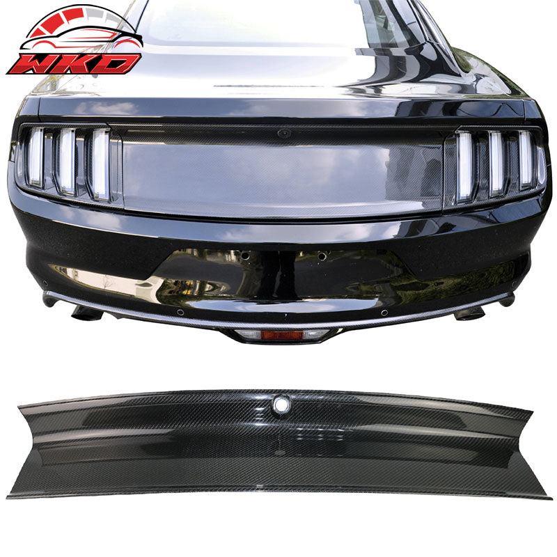 Fits 15-23 Ford Mustang Vintage Style Trunk Boot Cover Panel Matte Carbon Fiber