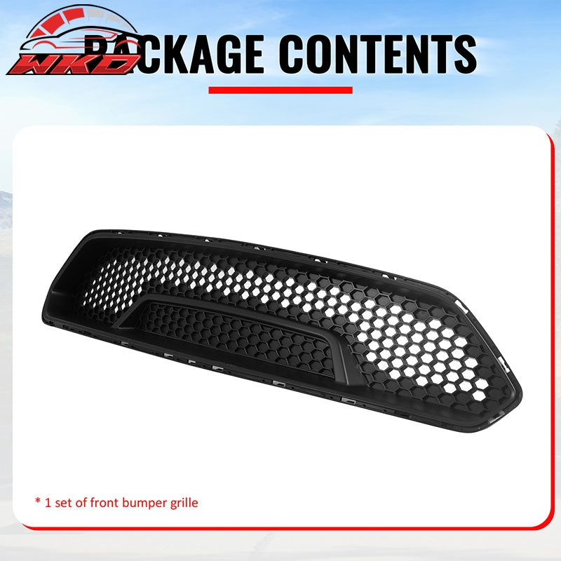 Fits 18-23 Ford Mustang Upper Grille Shelby Super Snake Style Matte Black Guard