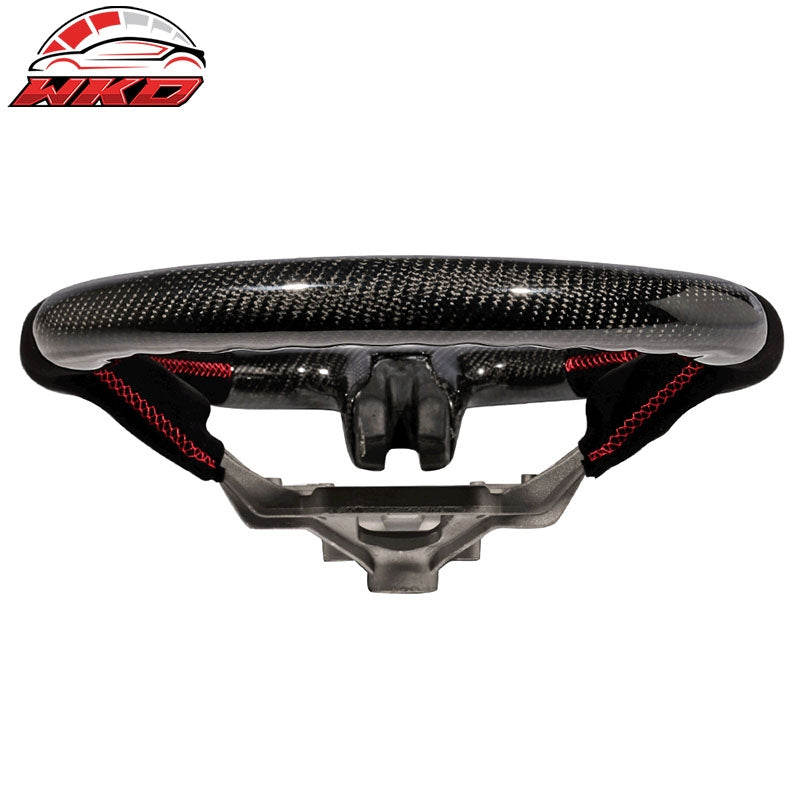 Fits 15-17 Mustang V1 Steering Wheel Carbon Fiber with Alcantara Red Stitching