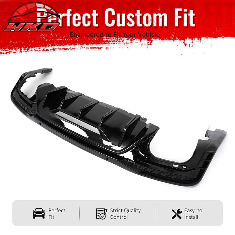 Wholesale 24-26 Ford Mustang V6/GT Rear Bumper Diffuser Rock Style Gloss Black Lip - Wikond Auto