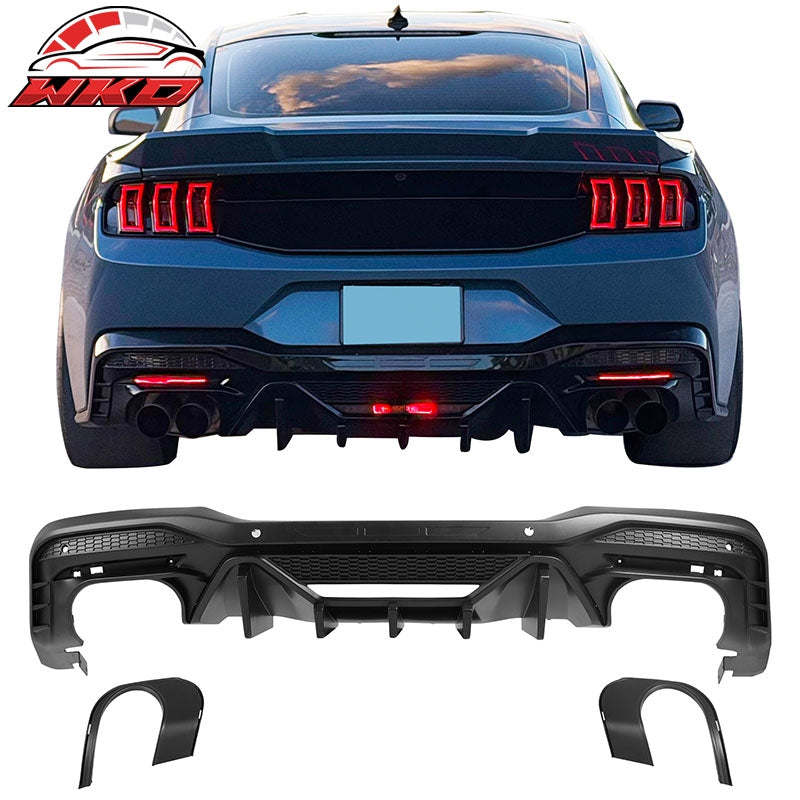 Wholesale 24-26 Ford Mustang V6/GT Rear Bumper Diffuser Speed Style Matte Black Lip