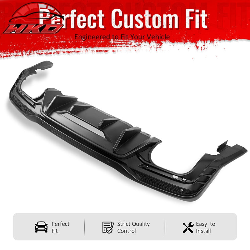 Fits 24-26 Ford Mustang V6/GT Rear Bumper Diffuser Competition Style Matte Black