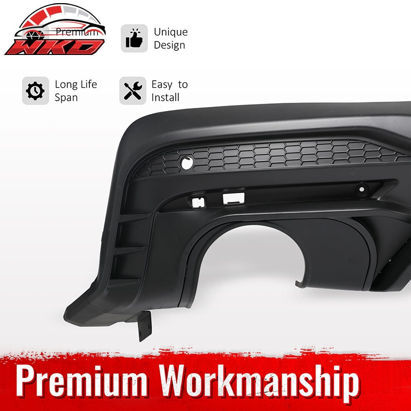 Fits 24-26 Ford Mustang V6/GT Rear Bumper Diffuser Dark Horse Style Matte Black