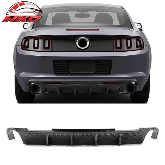 Wholesale 13-14 Ford Mustang V6 GT Carbon Fiber Print PP Rear Diffuser Lip W/ V1 Fin