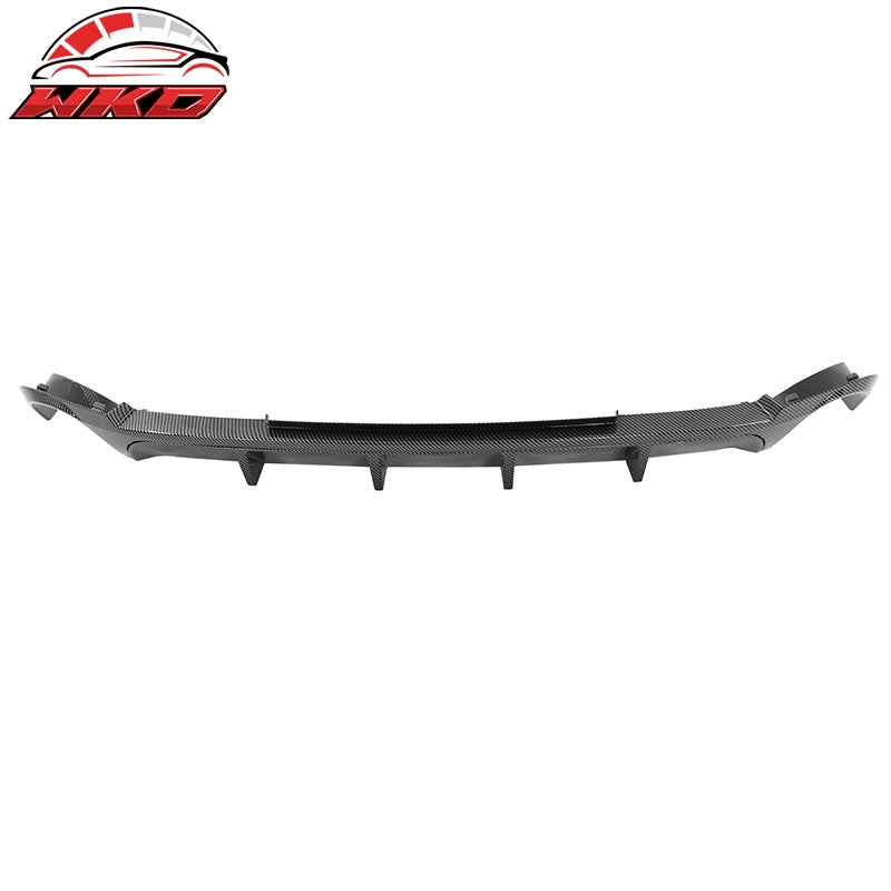 Fits 13-14 Ford Mustang V6 GT Carbon Fiber Print PP Rear Diffuser Lip W/ V1 Fin