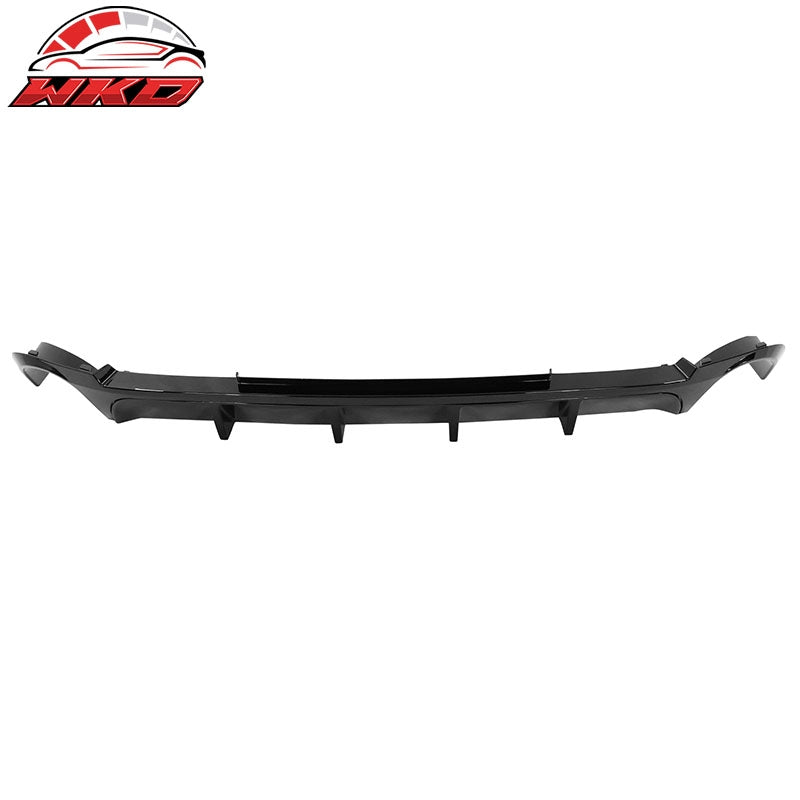 Fits 13-14 Ford Mustang V6 GT Gloss Black PP Rear Diffuser Lip W/ V1 Style Fin
