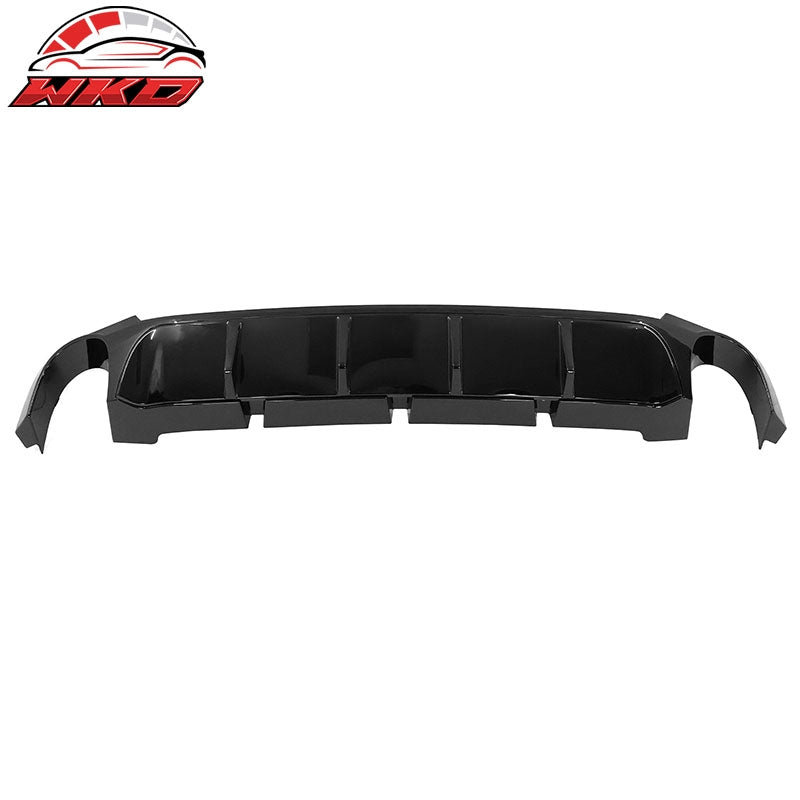 Fits 13-14 Ford Mustang V6 GT Gloss Black PP Rear Diffuser Lip W/ V1 Style Fin