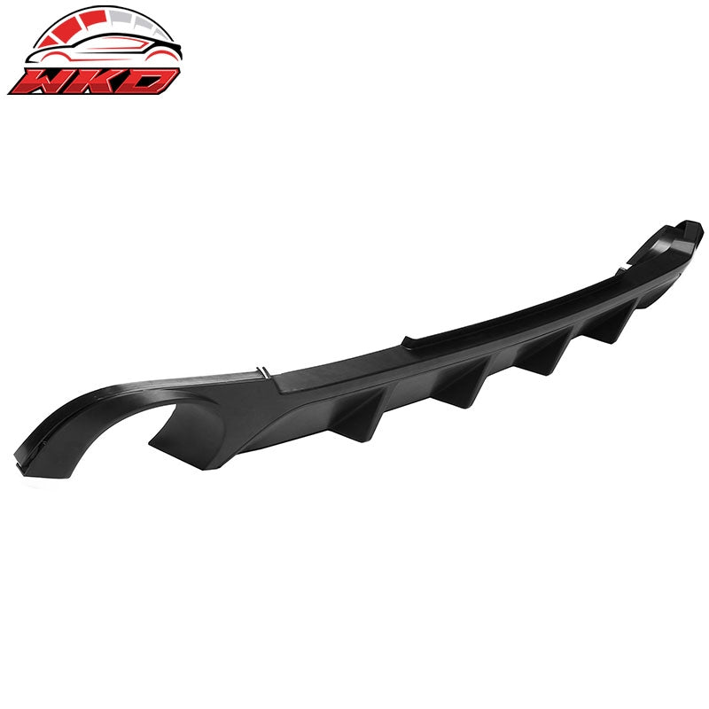 Fits 13-14 Ford Mustang V6 GT Matte Black PP Rear Diffuser Lip W/ V1 Style Fin