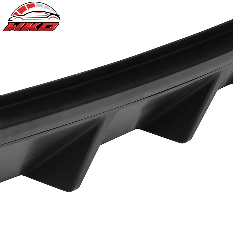 Fits 13-14 Ford Mustang V6 GT Matte Black PP Rear Diffuser Lip W/ V1 Style Fin