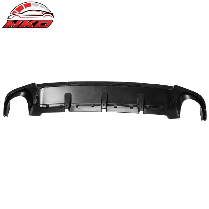 Fits 13-14 Ford Mustang V6 GT Matte Black PP Rear Diffuser Lip W/ V1 Style Fin