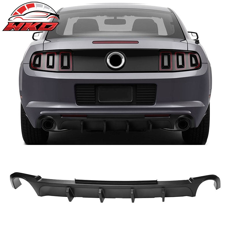 Wholesale 13-14 Ford Mustang V6 GT Matte Black PP Rear Diffuser Lip W/ V2 Style Fin