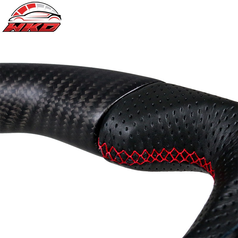 Fits 18-23 Mustang Hiramitsu Carbon Fiber Leather Steering Wheel