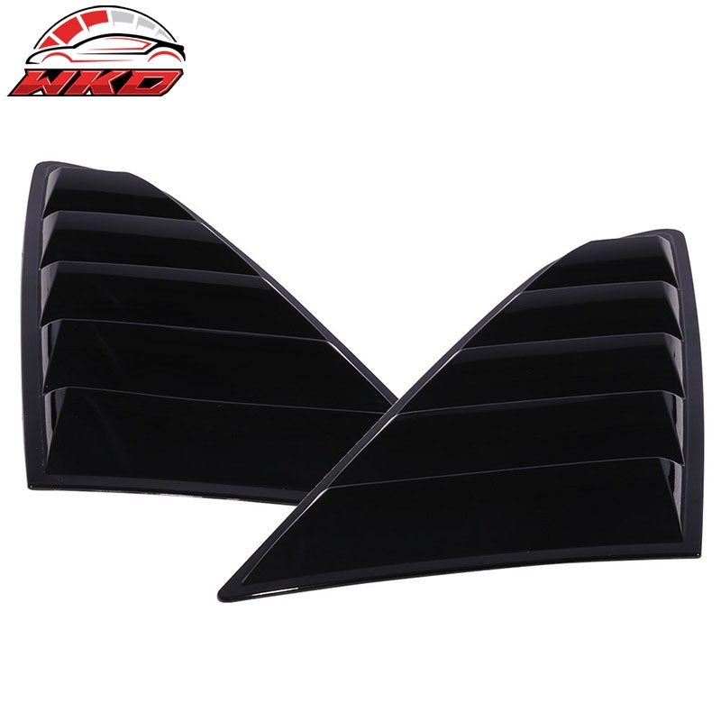 Fits 15-23 Ford Mustang OE Style Side Quarter Window Louver Cover Gloss Black