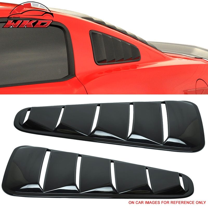 Fits 10-14 Ford Mustang OE Style Side Quarter Window Louvers Cover Gloss Black