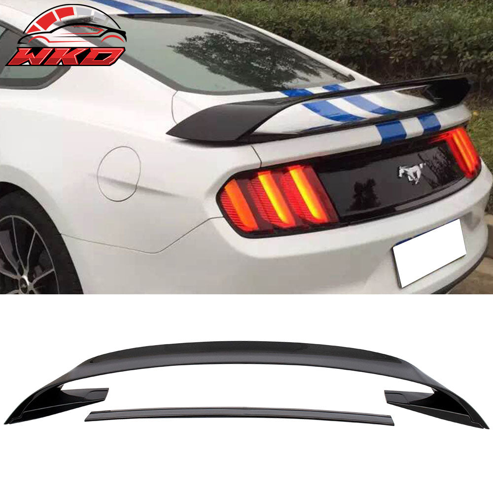 Fits 15-23 Ford Mustang GT350 GT350R Style Trunk Spoiler Gloss Black ABS
