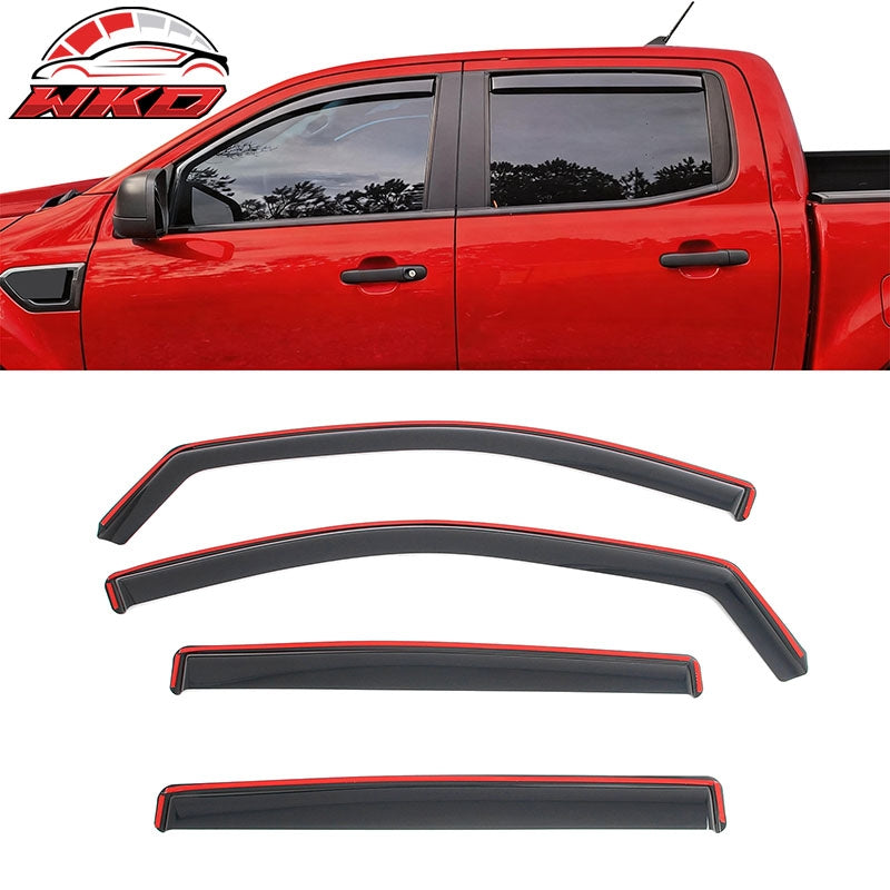 Wholesale 19-23 Ford Ranger SupeCrew In-Channel Window Visors Rain Guards Deflectors