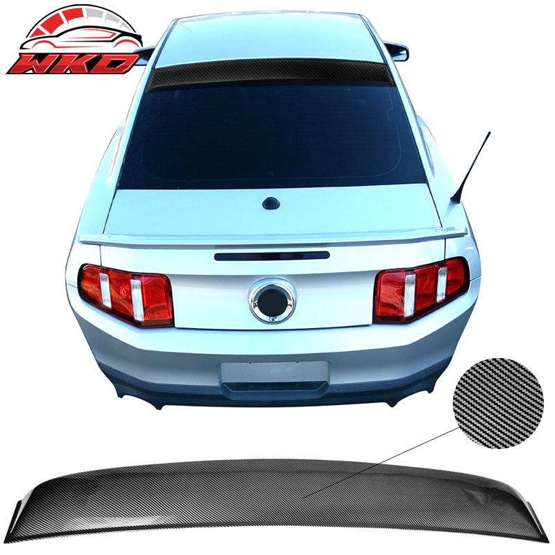 Fits 05-14 Ford Mustang Coupe Rear Window Roof Spoiler Visor Carbon Fiber Print