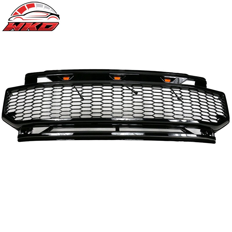 Fit 20-22 Ford F250 F350 F450 Super Duty R Style Front Bumper Grille Gloss Black