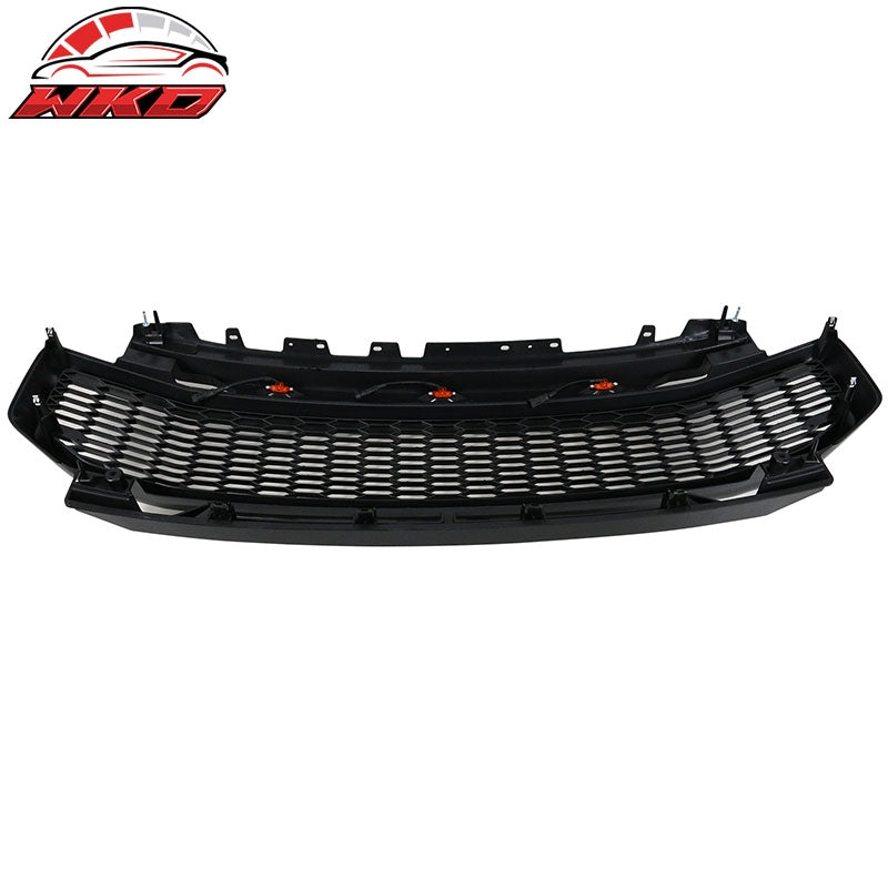Fit 20-22 Ford F250 F350 F450 Super Duty R Style Front Bumper Grille Gloss Black