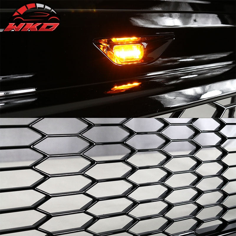 Fit 20-22 Ford F250 F350 F450 Super Duty R Style Front Bumper Grille Gloss Black